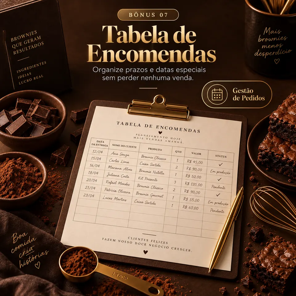 Bônus 07 - Tabela de encomendas