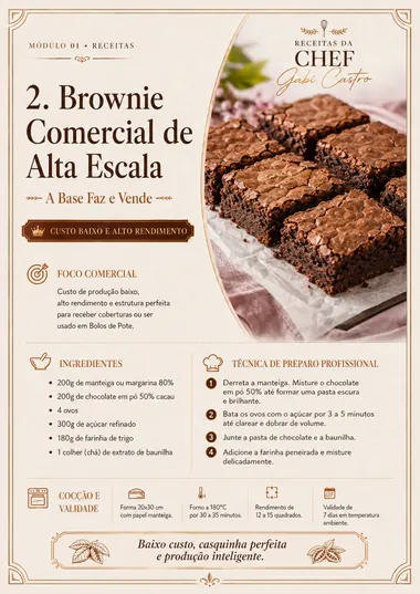 Receita Brownie Comercial de Alta Escala