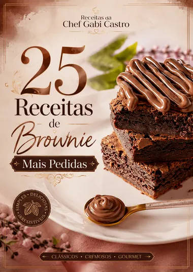 Capa do material com 25 receitas de brownie