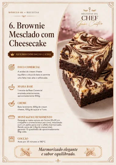 Receita Brownie Mesclado com Cheesecake