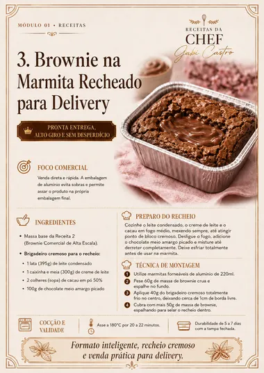 Receita Brownie na Marmita Recheado