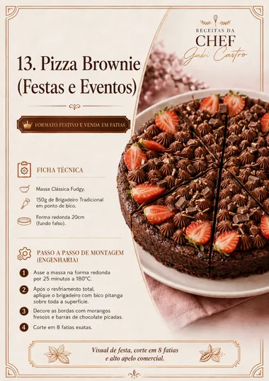 Receita Pizza Brownie