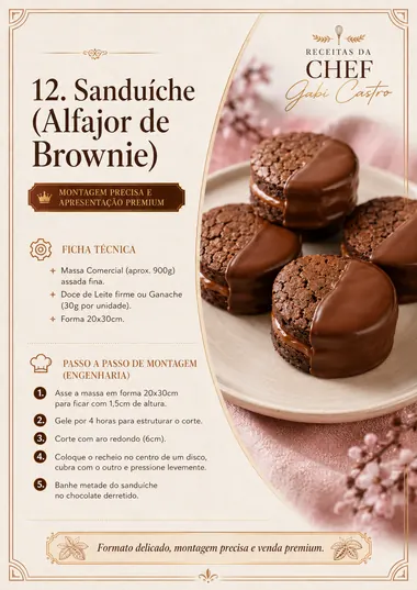 Receita Sanduíche Alfajor de Brownie
